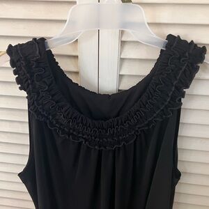 Ruffle Top Black Sleeveless Dress